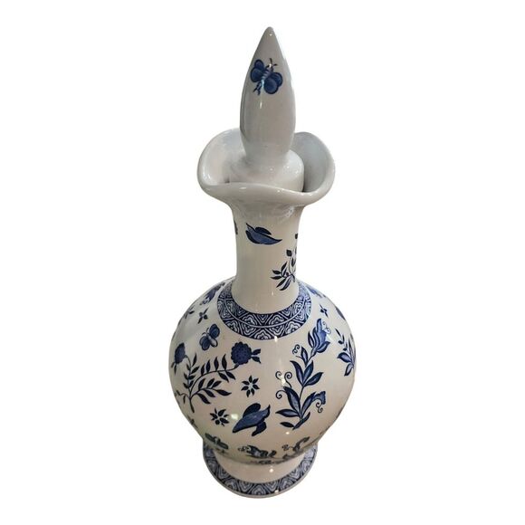 Coalport England One of A Limited Edition Vintage Blue White Decanter Vase - Picture 2 of 11